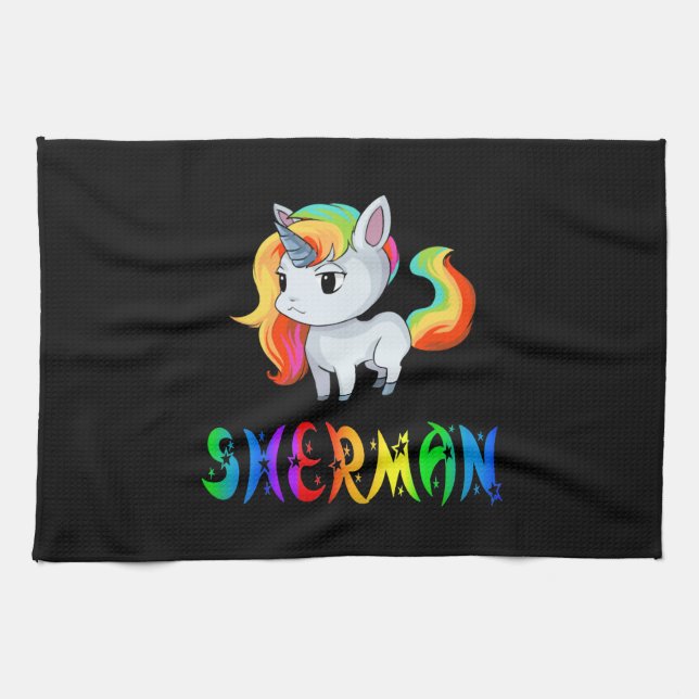 Sherman Unicorn Kitchen Towel (Horizontal)