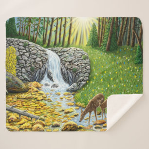 Sherpa Aube sur la couverture en laine forestière