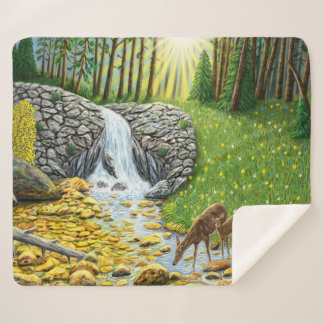Sherpa Aube sur la couverture en laine forestière