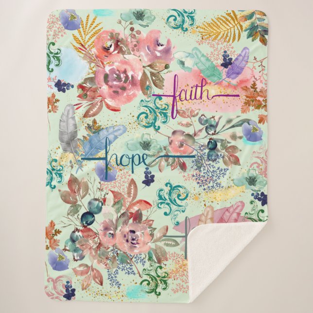 Sherpa Blanket Faith Hope Love (Front)