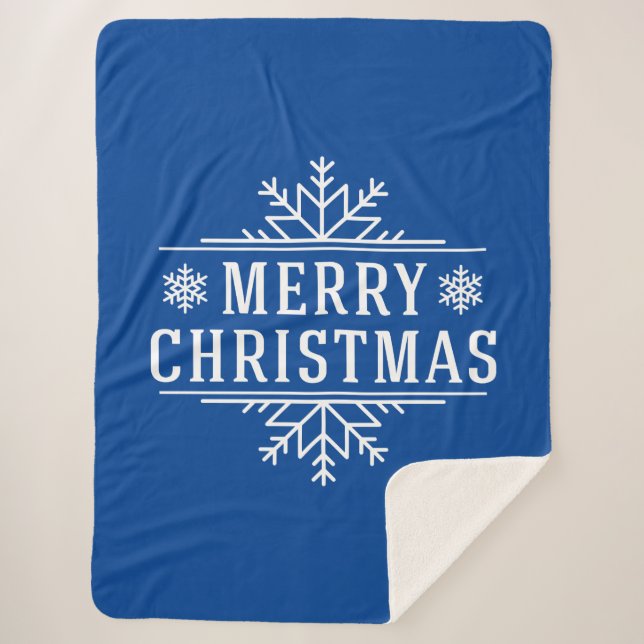 Sherpa Blanket-Large- Merry Christmas Sherpa Blanket (Front)
