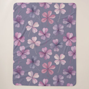 “Sherpa Blanket – Purple Floral Cozy Throw Blanket