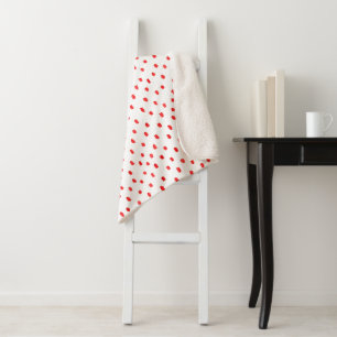 Sherpa Blanket (Small) - Red Dots Pattern