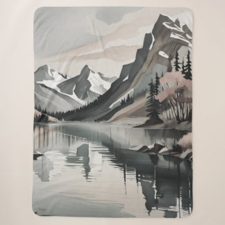 Sherpa blanket TEE Mountain Lake Scene graphic