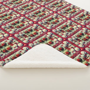 Sherpa Blanket with English Roses Design
