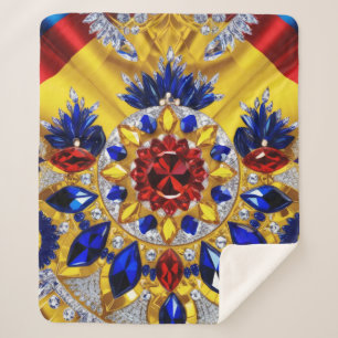 Sherpa Blanket with Romanian Colours Design