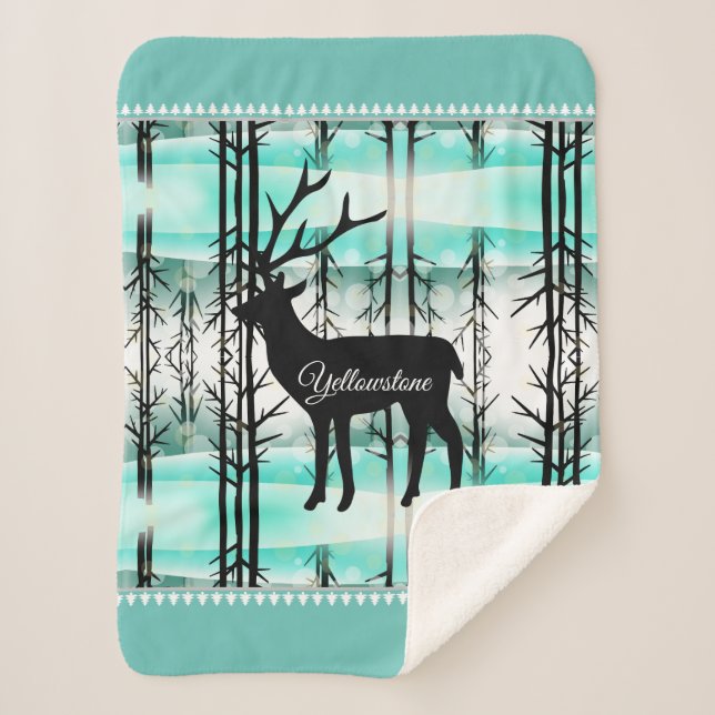 Sherpa Blanket-Yellowstone Deer Blanket (Front)