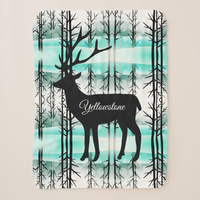 Sherpa Blanket-Yellowstone Deer Sherpa Blanket (Front)