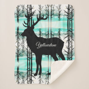 Sherpa Blanket-Yellowstone Elk Blanket