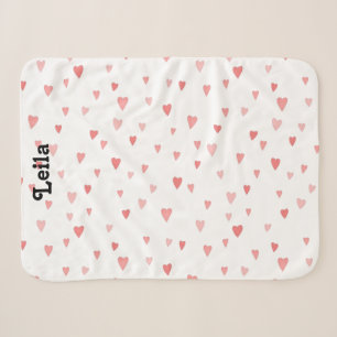 Sherpa Coeur rouge et rose - couverture personnalisée pou