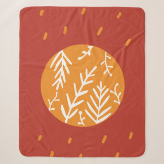 Sherpa Couverture à motif botanique de feuille de soleil