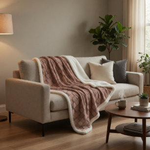 Sherpa Couverture à motif géométrique 3D terreux chaud
