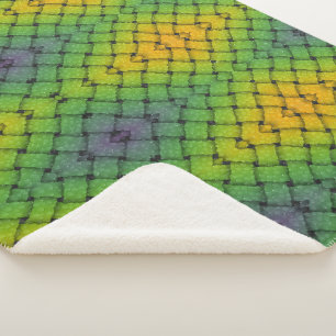 Sherpa Couverture à motif vert et jaune