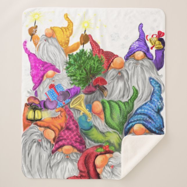 Sherpa Couverture aux Gnomes de Noël (Devant)