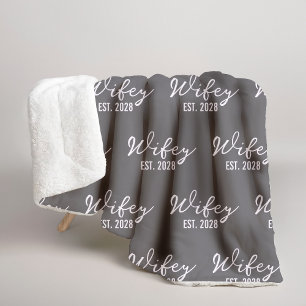 Sherpa Couverture Charbon de Bois Personnalisée Mr & Mrs,