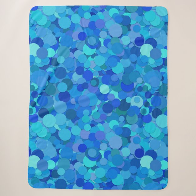 Sherpa couverture de confetti bleu point (Devant)