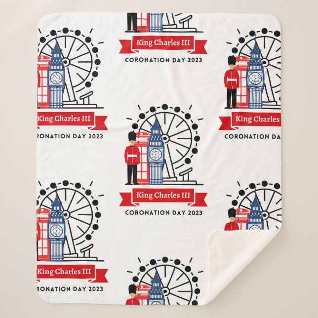 Sherpa Couverture de couronnement King Charles III (Devant)