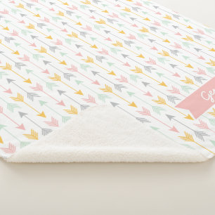 Sherpa Couverture de flèche pour filles   Rose, Or, Menth