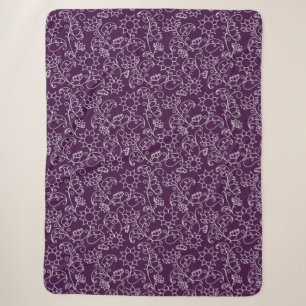 Sherpa Couverture Douillette Fleurs de Lavande Fantaisist