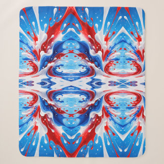 Sherpa Couverture Éclaboussure Rouge Blanc et Bleu