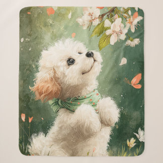Sherpa Couverture en aquarelle chiot Fleur de Printemps