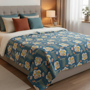 Sherpa Couverture en polaire d'inspiration asiatique avec