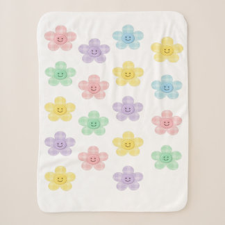 Sherpa Couverture Fleurs Souriantes Gingham Pastel Mignon