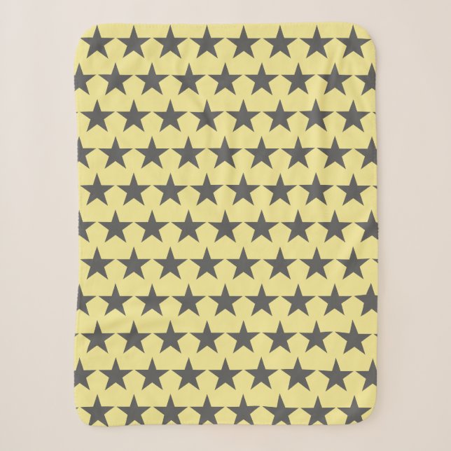 Sherpa Couverture Funky Grey Star Stars Pattern Power (Devant)