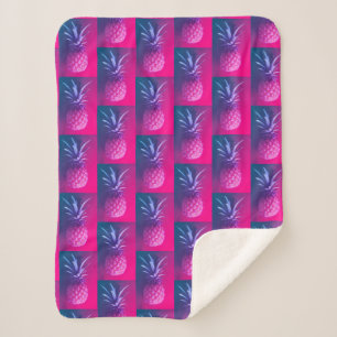 Sherpa Couverture Funky Rose Violet Ananas Délicieux