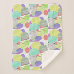 Sherpa Couverture jetée de forme ovale ronde de couleur p