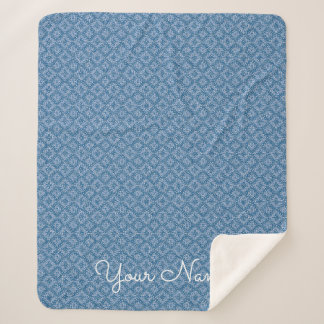 Sherpa Couverture Personnalisée Nom Géométrique Bleu