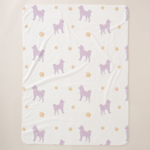Sherpa Couverture Shiba Inu – Cadeau Minimal Lavande