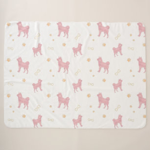 Sherpa Couverture Shiba Inu – Cadeau Rose Pastel Minimali