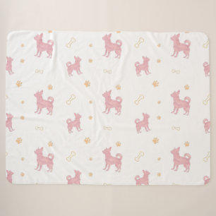 Sherpa Couverture silhouette de chihuahua rose pastel min