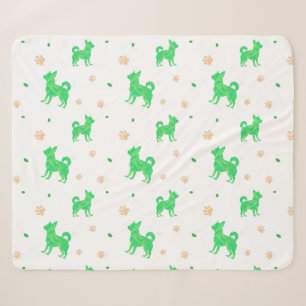 Sherpa Couverture silhouette de chihuahua vert pastel min