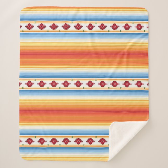 Sherpa Couverture traditionnelle de Serape de Mexicain (Devant)