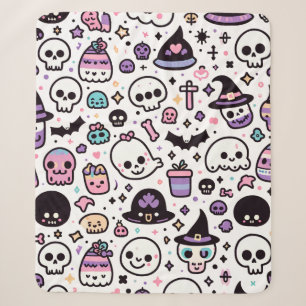 Sherpa Cute couverture de motif du crâne halloween