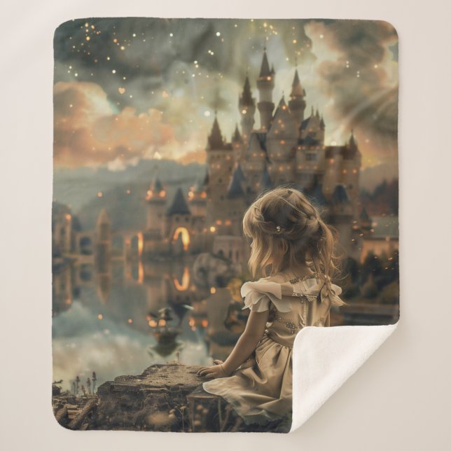 Sherpa Deken with Princess Elly Print - Warm and B Sherpa Blanket (Front)