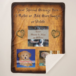 Sherpa Fleece Photo Blanket, Fully Customizable Sherpa Blanket