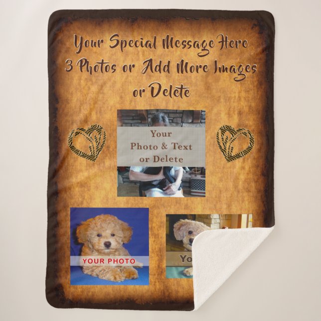 Sherpa Fleece Photo Blanket, Fully Customizable Sherpa Blanket (Front)