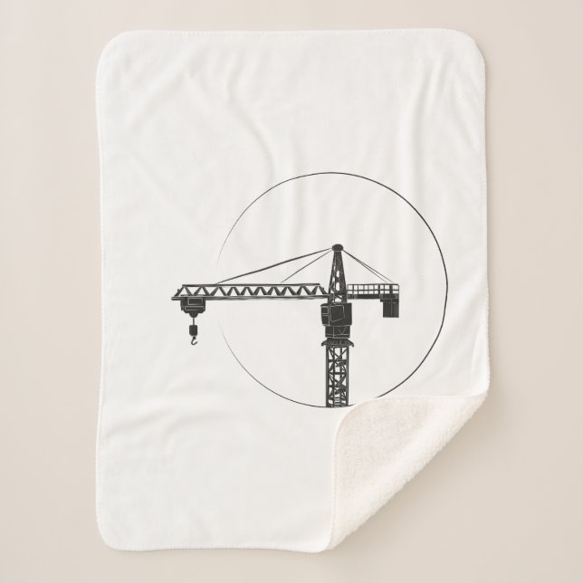 Sherpa-Fleecedecke with crane graphic Sherpa Blanket (Front)