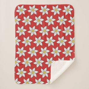 Sherpa L'edelweiss fleurit couverture rouge d'ouatine de