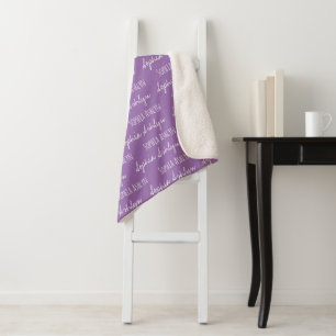 Sherpa Moderne Purple Baby Girl Nom de couverture répété
