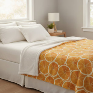 Sherpa Tranches d'agrumes orange Lancer la couverture
