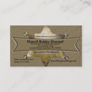Sherrif Style Carte de visite