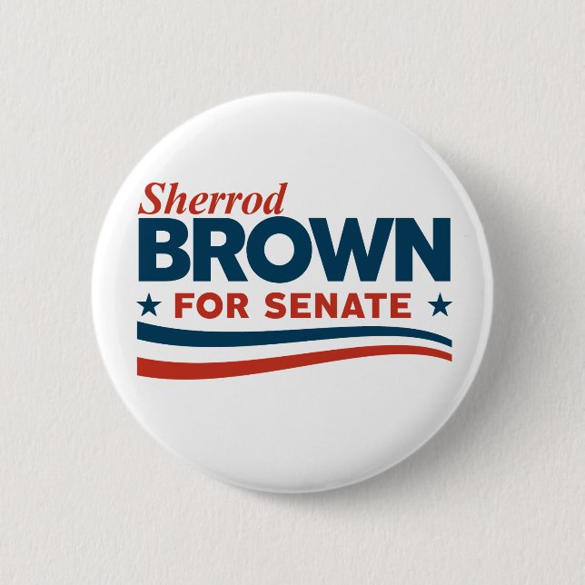 Sherrod Brown 2 Inch Round Button (Front)