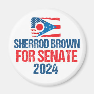 Sherrod Brown for Senate 2024 Election Ohio Flag Magnet