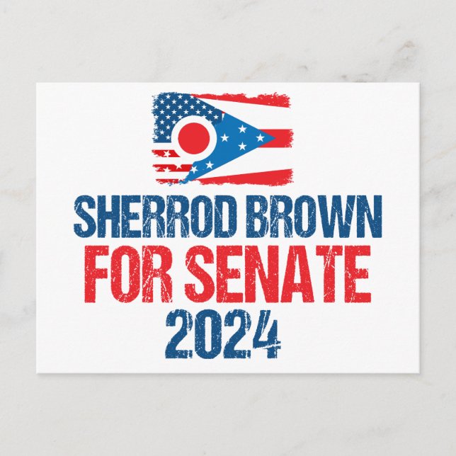 Sherrod Brown for Senate 2024 Election Ohio Flag Postcard (Front)