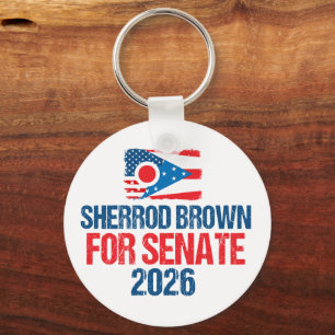 Sherrod Brown for Senate 2026 Election Ohio Flag Keychain