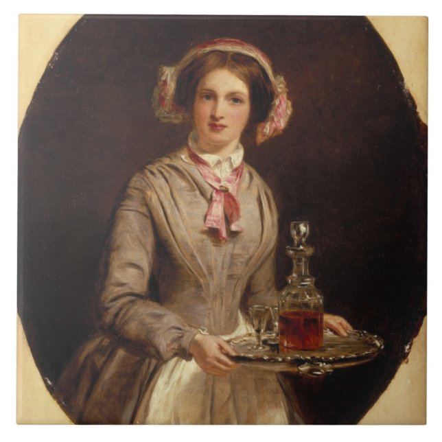 'Sherry Sir?', 1853 (oil on canvas) Tile (Front)